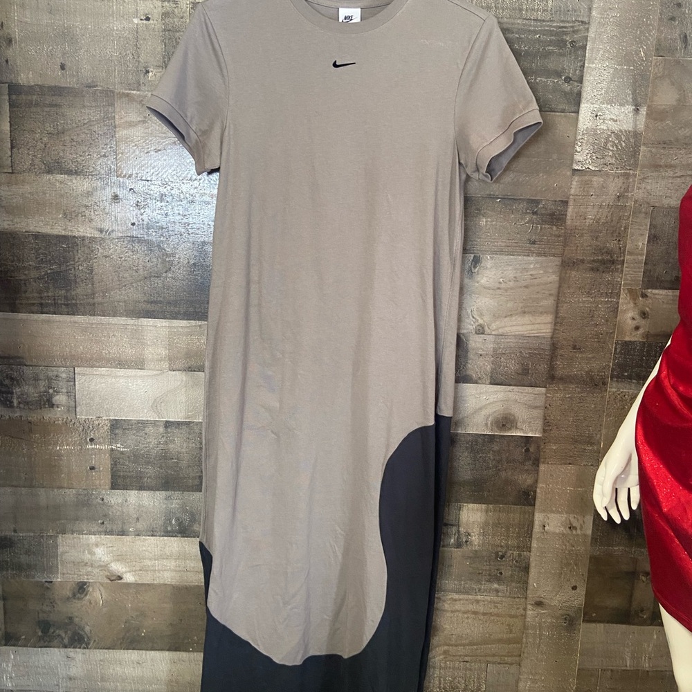 Nike Taupe and Black Maxi Dress with Sculpted Hem